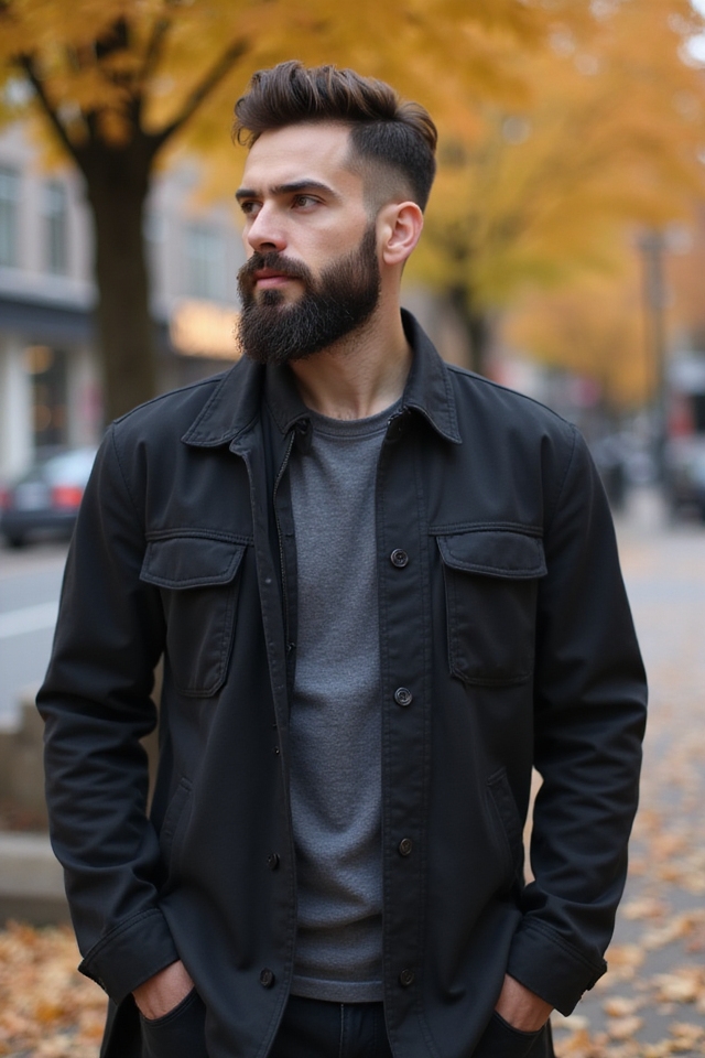 sophisticated tapered beard style
