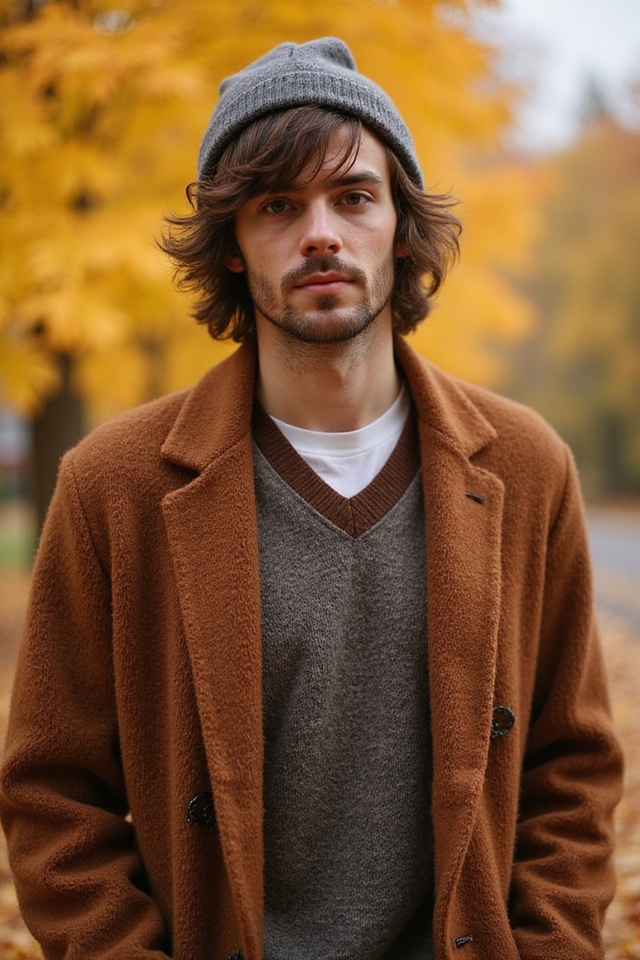 stylish autumn curtain bangs