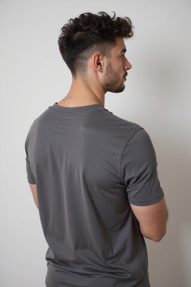stylish curly taper cut