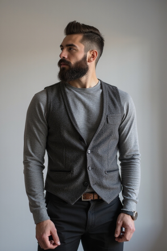 stylish groomed facial hair