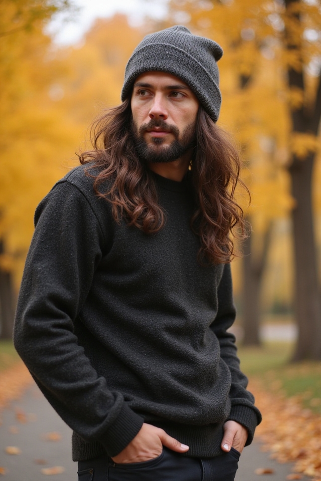 stylish long textured waves