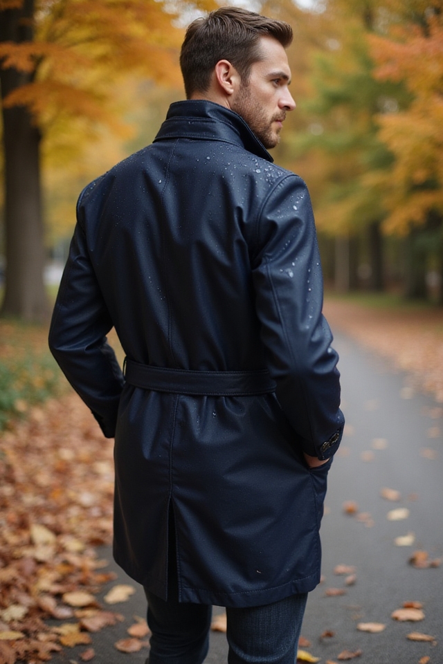 stylish raincoat and ankle boots