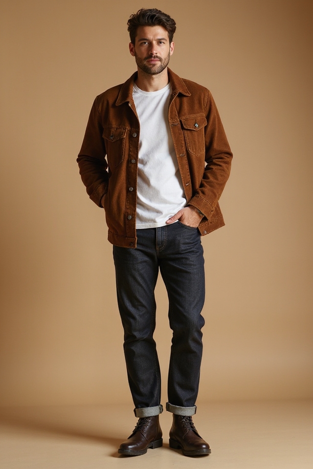 suede jacket white t shirt