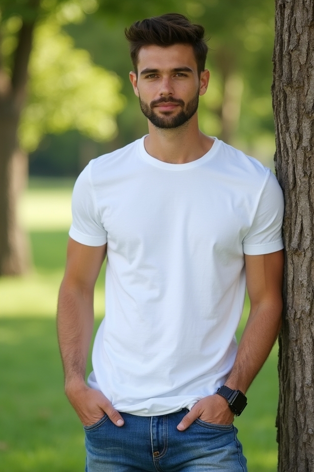 timeless white tee jeans